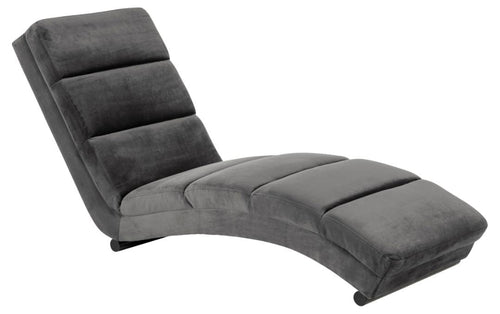 Actona Chaise longue in velluto Slinky Grigio