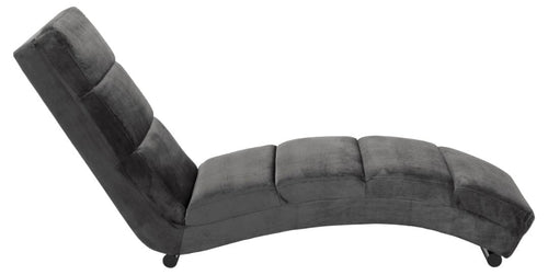 Actona Chaise longue in velluto Slinky Grigio