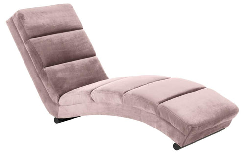 Actona Chaise longue in velluto Slinky Rosa