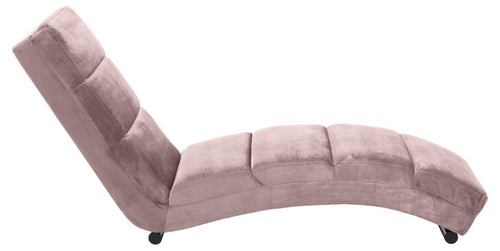 Actona Chaise longue in velluto Slinky Rosa