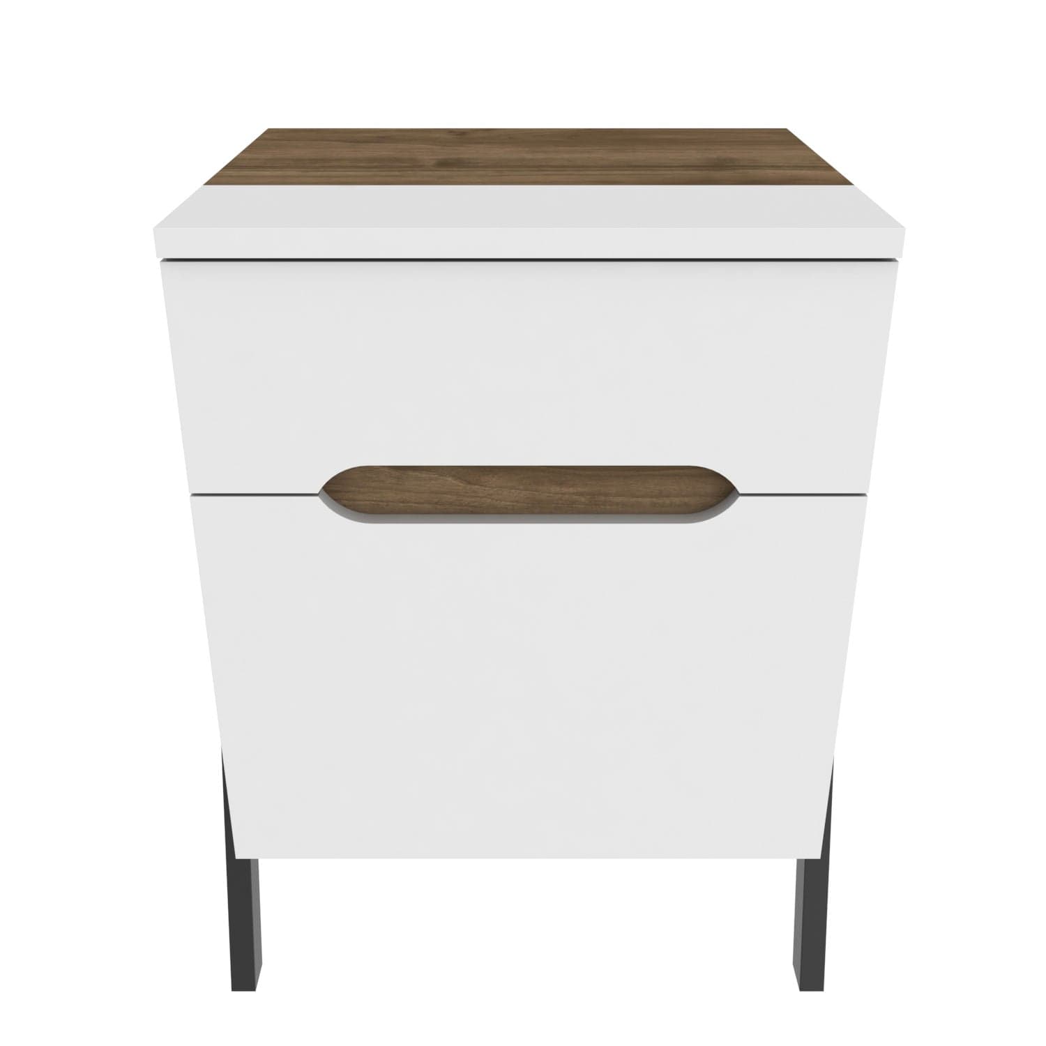 Asir Comodino con 2 cassetti Neva Bianco
