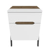 Asir Comodino con 2 cassetti Neva Bianco