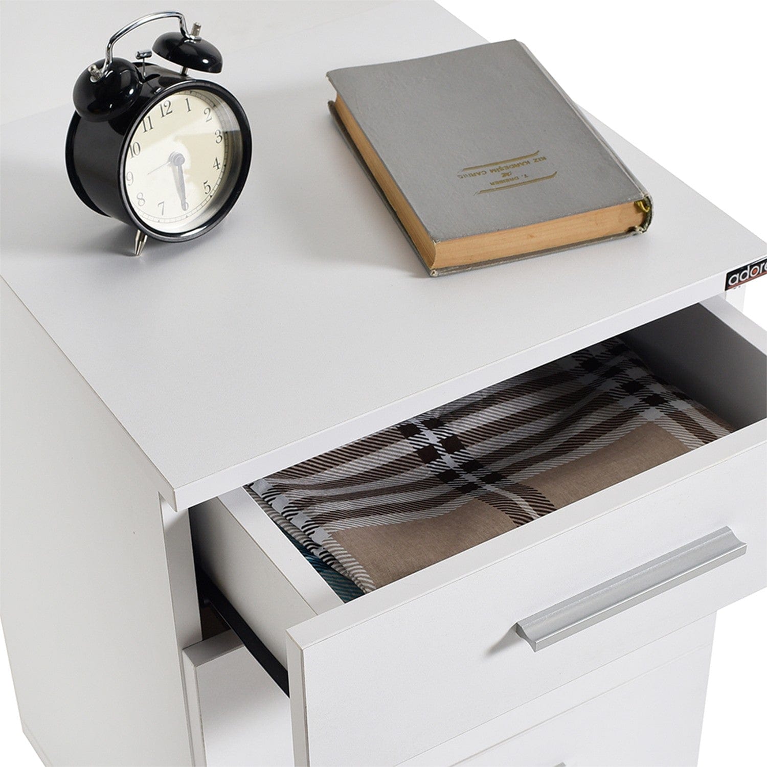 Asir Comodino con 3 cassetti Komodo 530 Bianco