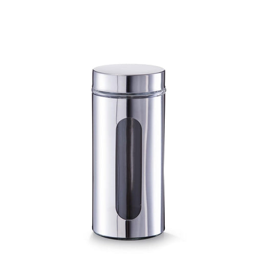 Zeller Contenitore Visual, acciaio inox e vetro, Silver 1200 ml, Ø 10,2xH23 cm