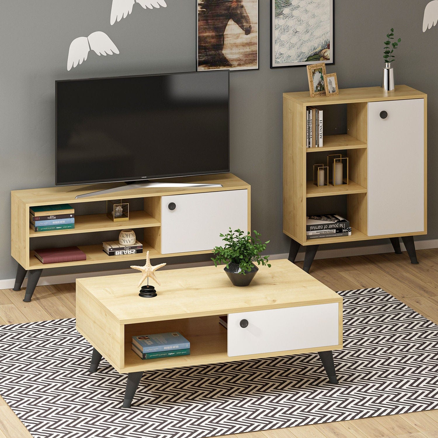 Asir Credenza con 1 anta Athena Quercia