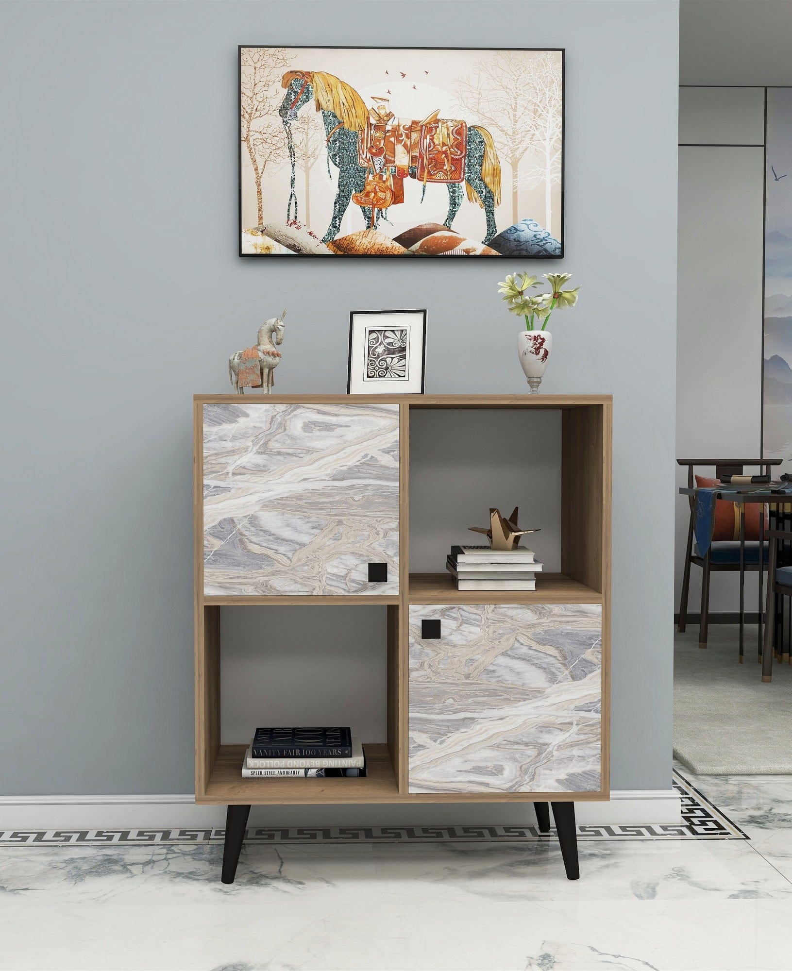 Asir Credenza con 2 ante Balek Grigio