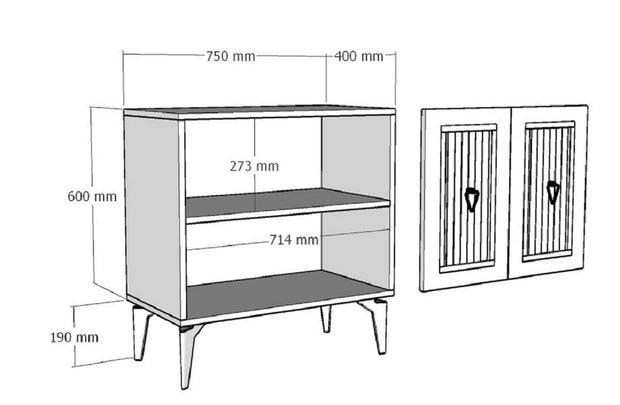 Asir Credenza con 2 ante Capri Antracite