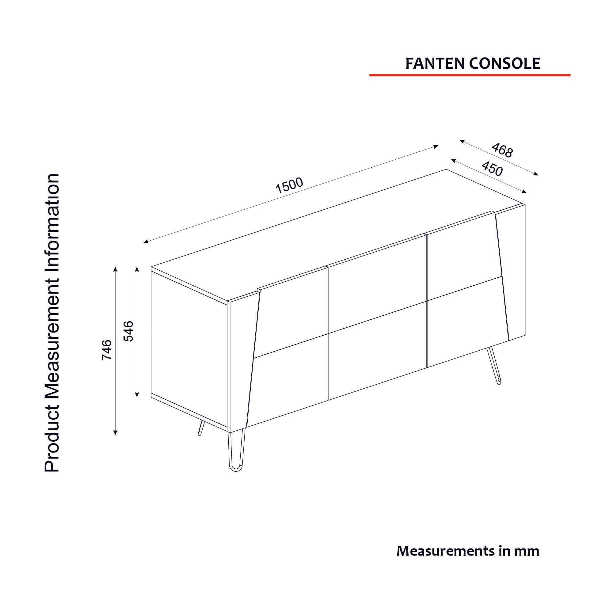 Asir Credenza con 2 ante Fanten Konsol Quercia