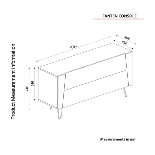 Asir Credenza con 2 ante Fanten Konsol Quercia