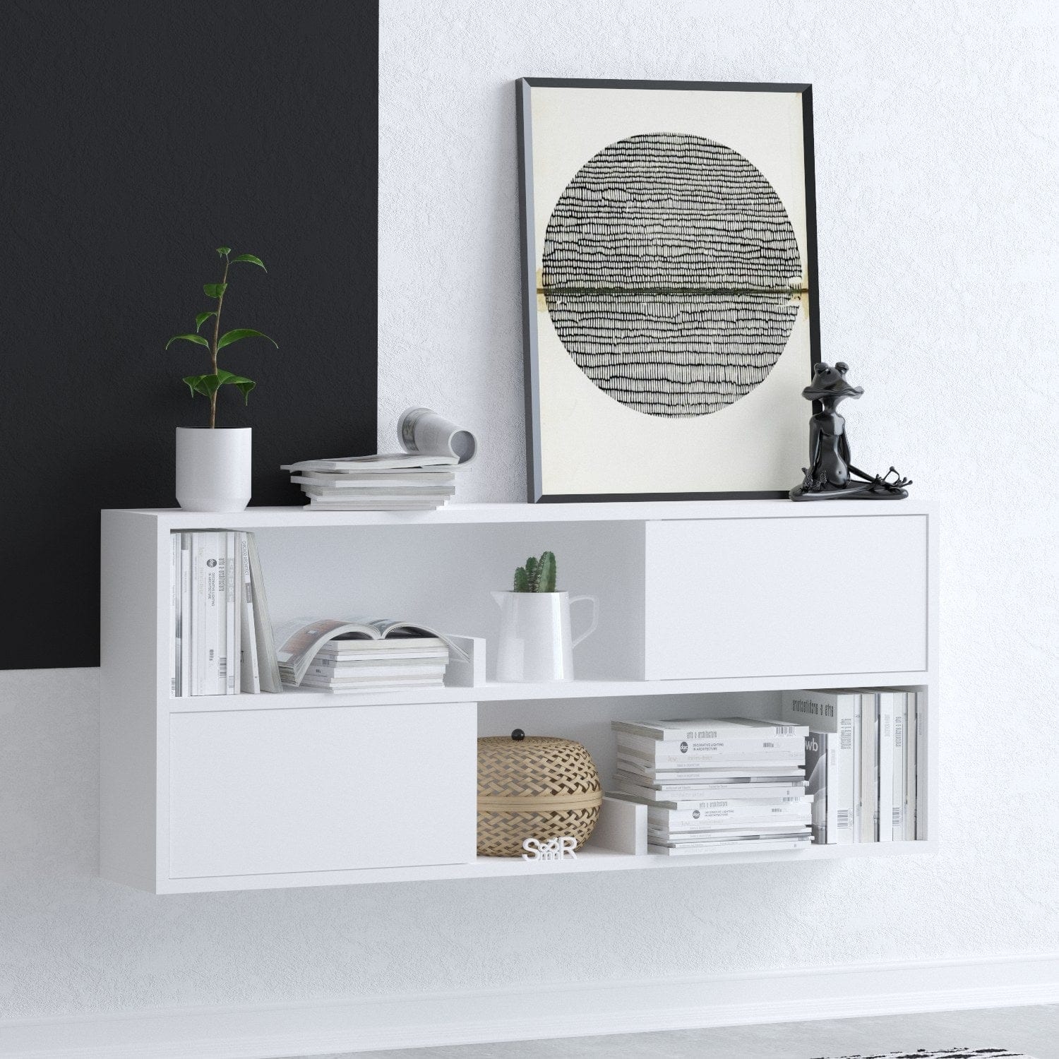 Asir Credenza con 2 ante Forkis Bianco