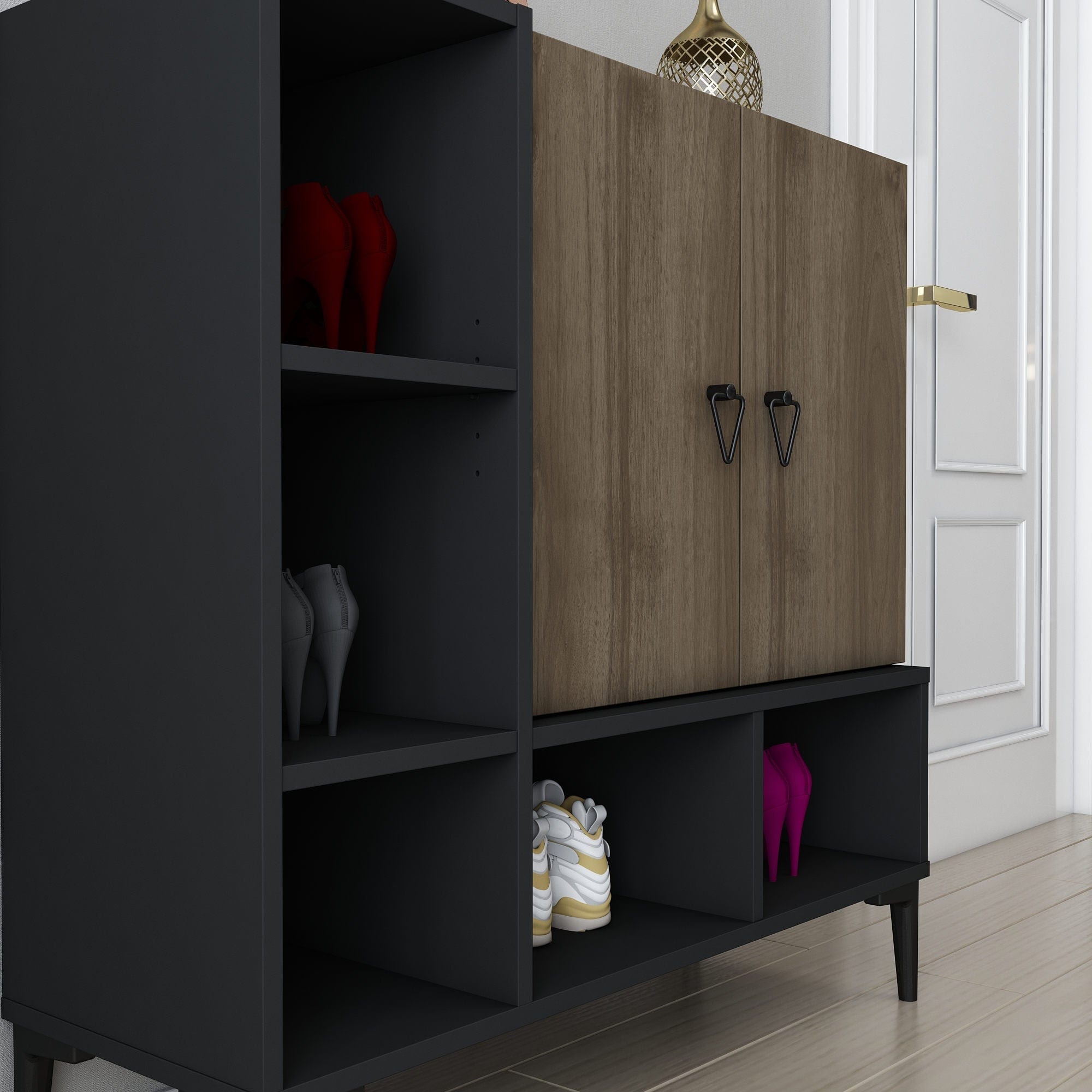 Asir Credenza con 2 ante Platin Noce