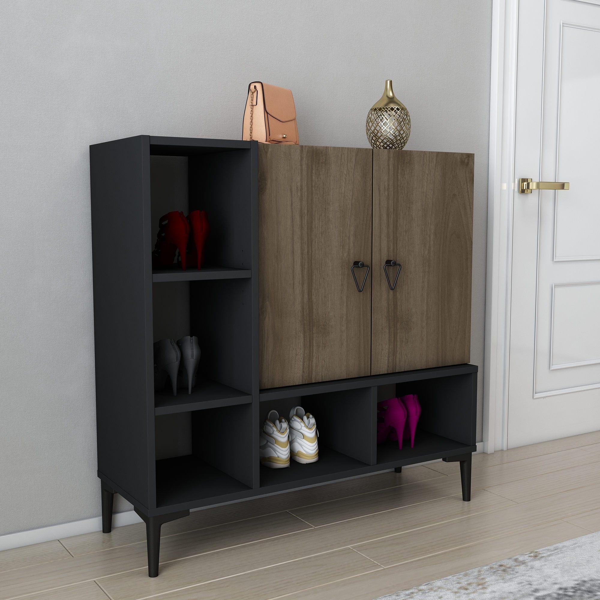 Asir Credenza con 2 ante Platin Noce