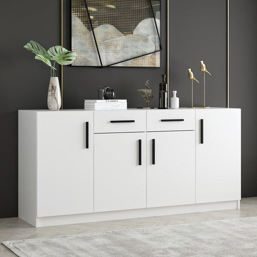 Asir Credenza con 2 cassetti e 4 ante Kale Bianco