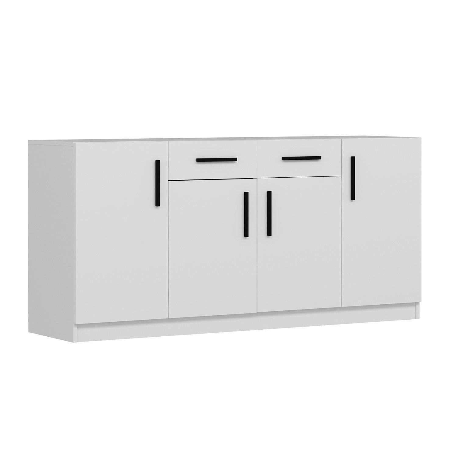 Asir Credenza con 2 cassetti e 4 ante Kale Bianco