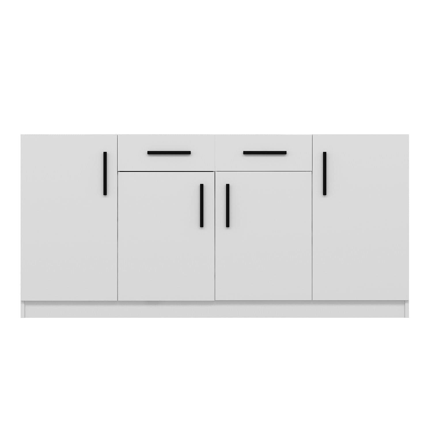 Asir Credenza con 2 cassetti e 4 ante Kale Bianco