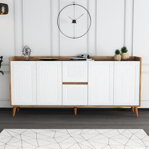 Asir Credenza con 2 cassetti e 4 ante Sidelya 4 Bianco