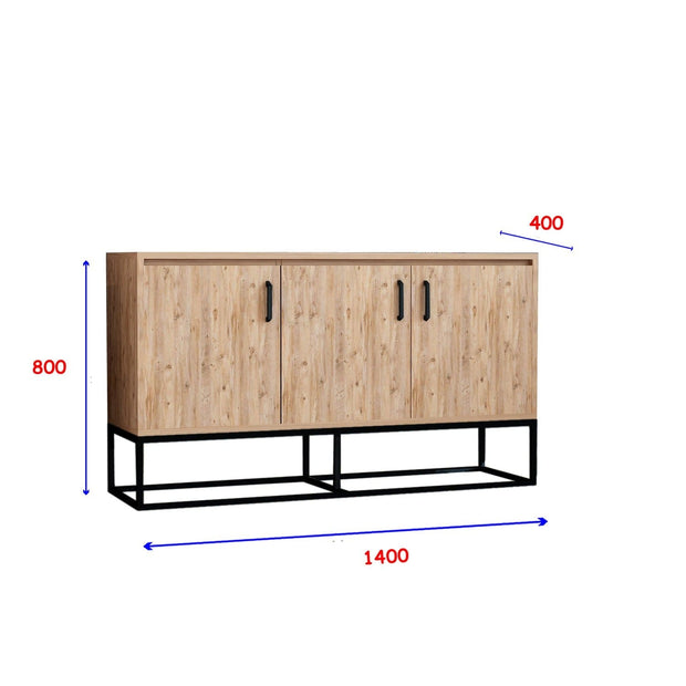 Asir Credenza con 3 ante Aden Pino