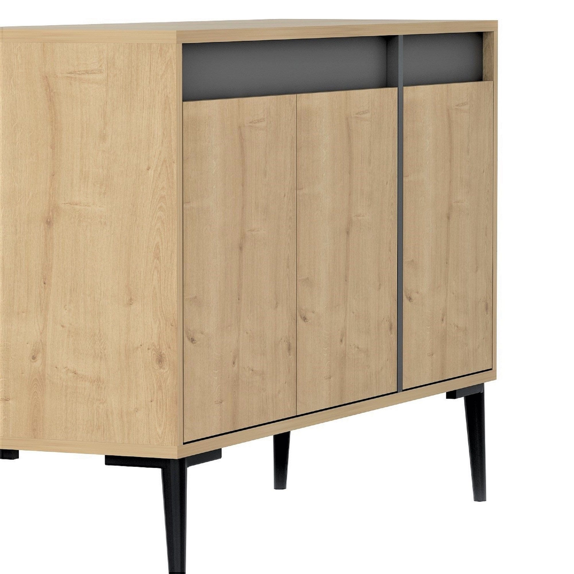 Asir Credenza con 3 ante Asude Quercia