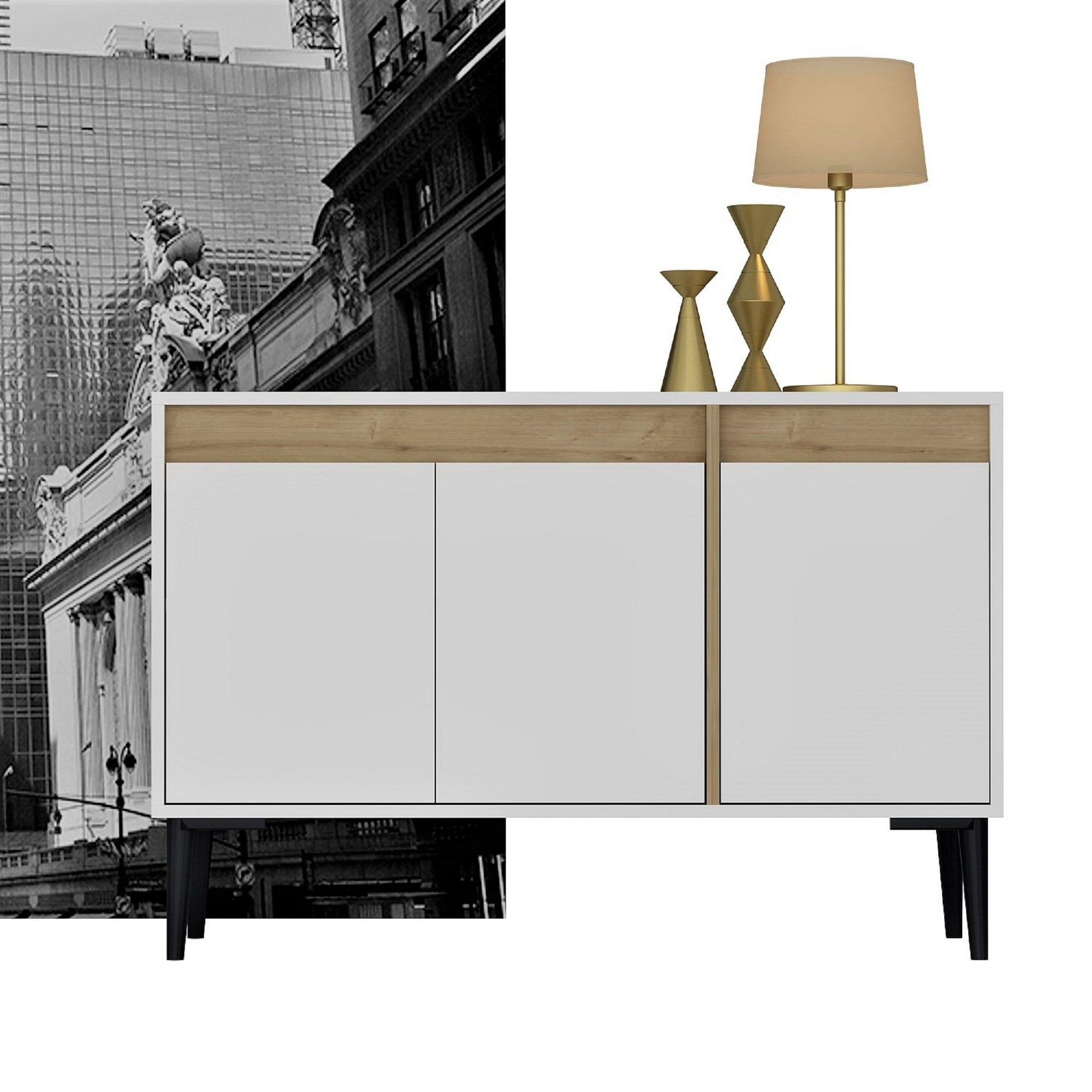 Asir Credenza con 3 ante Asude Quercia