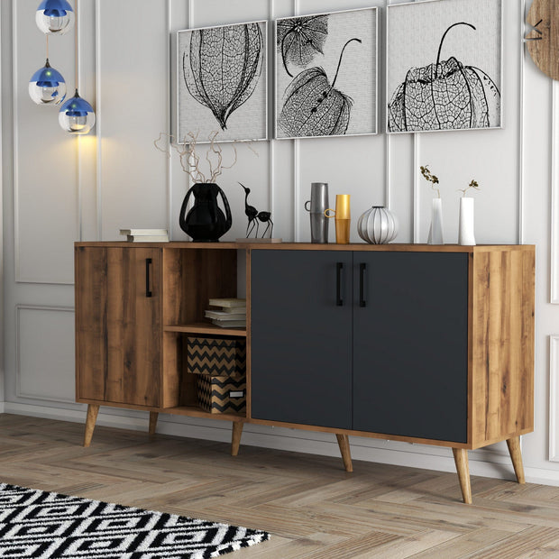 Asir Credenza con 3 ante Exxen Antracite