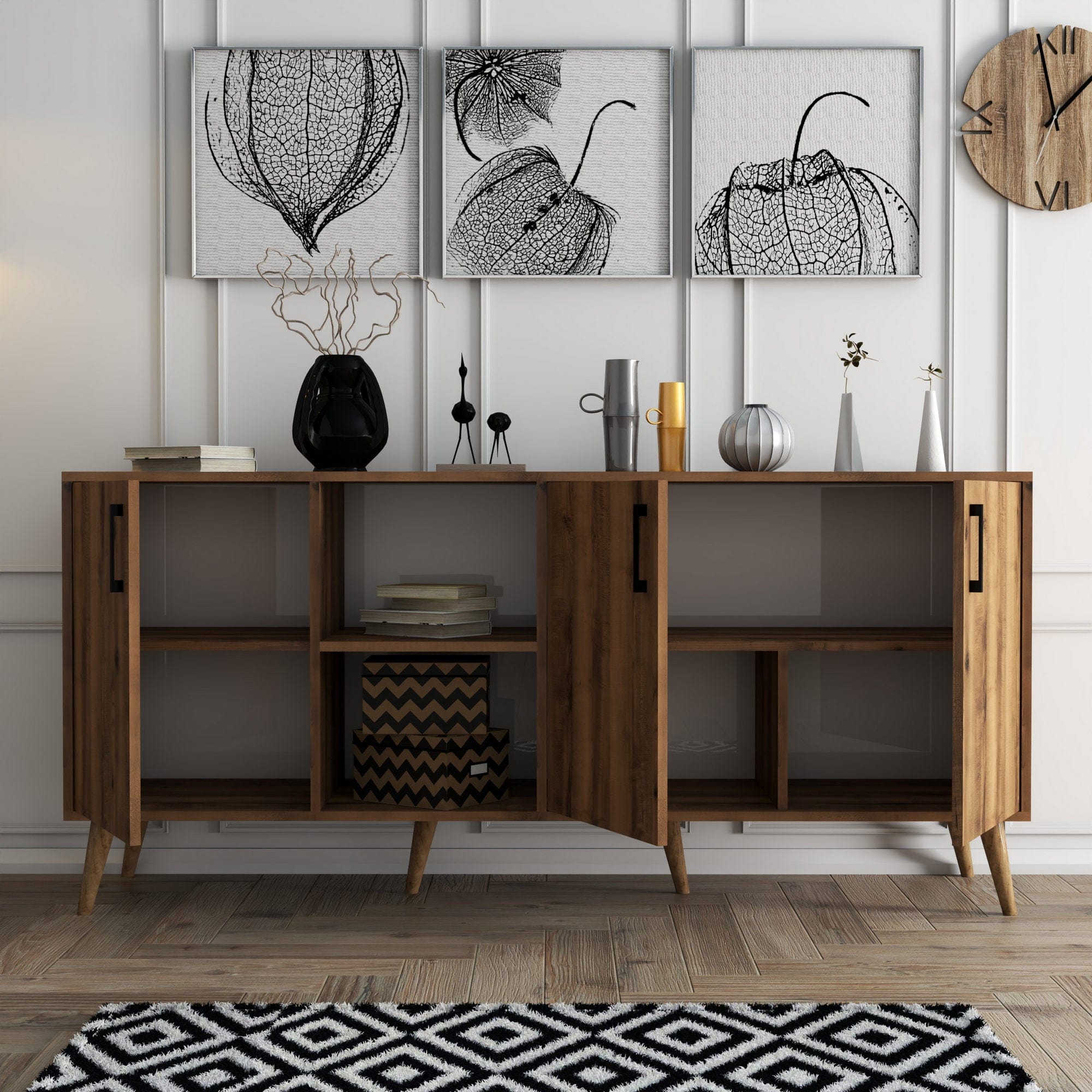 Asir Credenza con 3 ante Exxen Noce