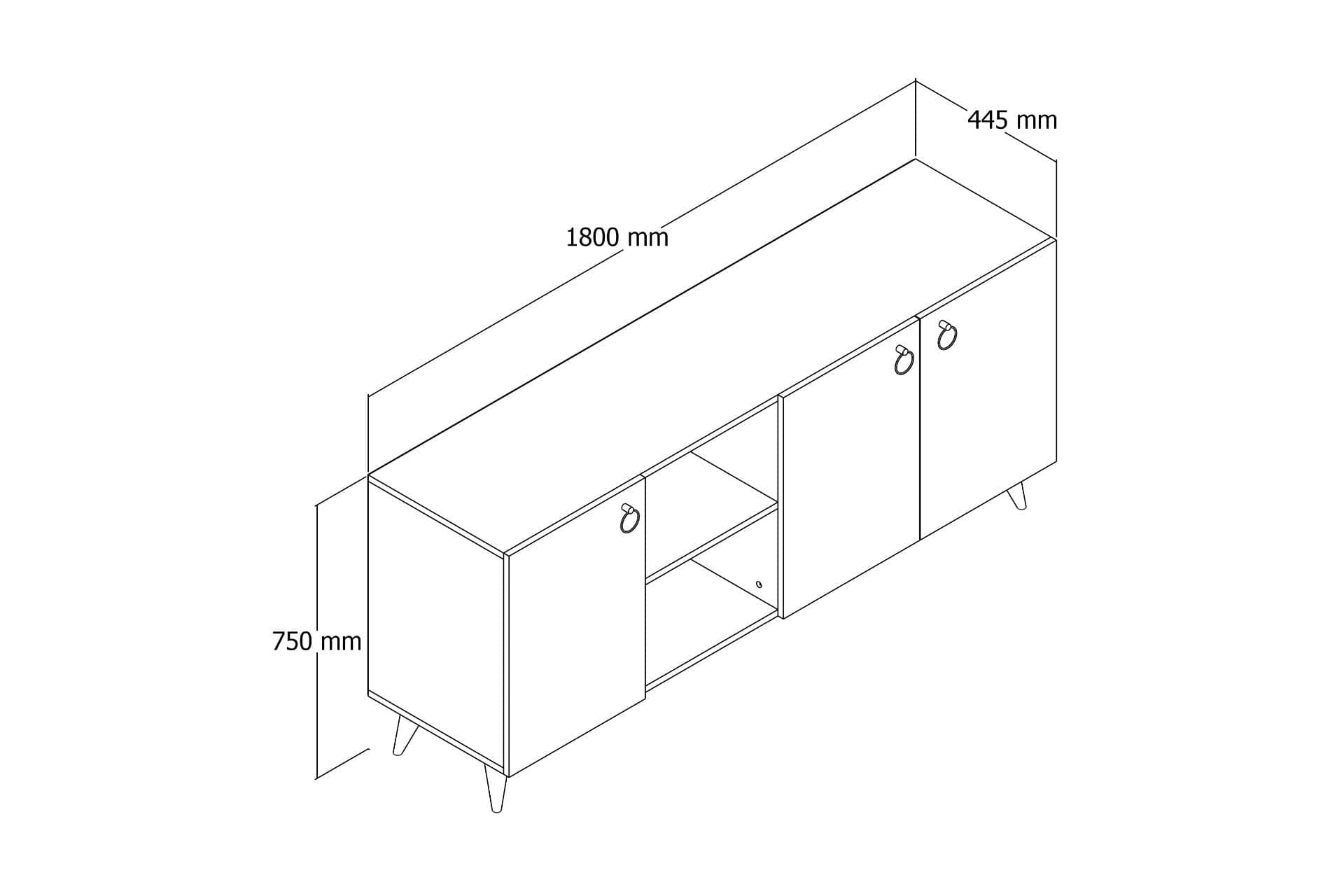 Asir Credenza con 3 ante Karol 0301 Bianco