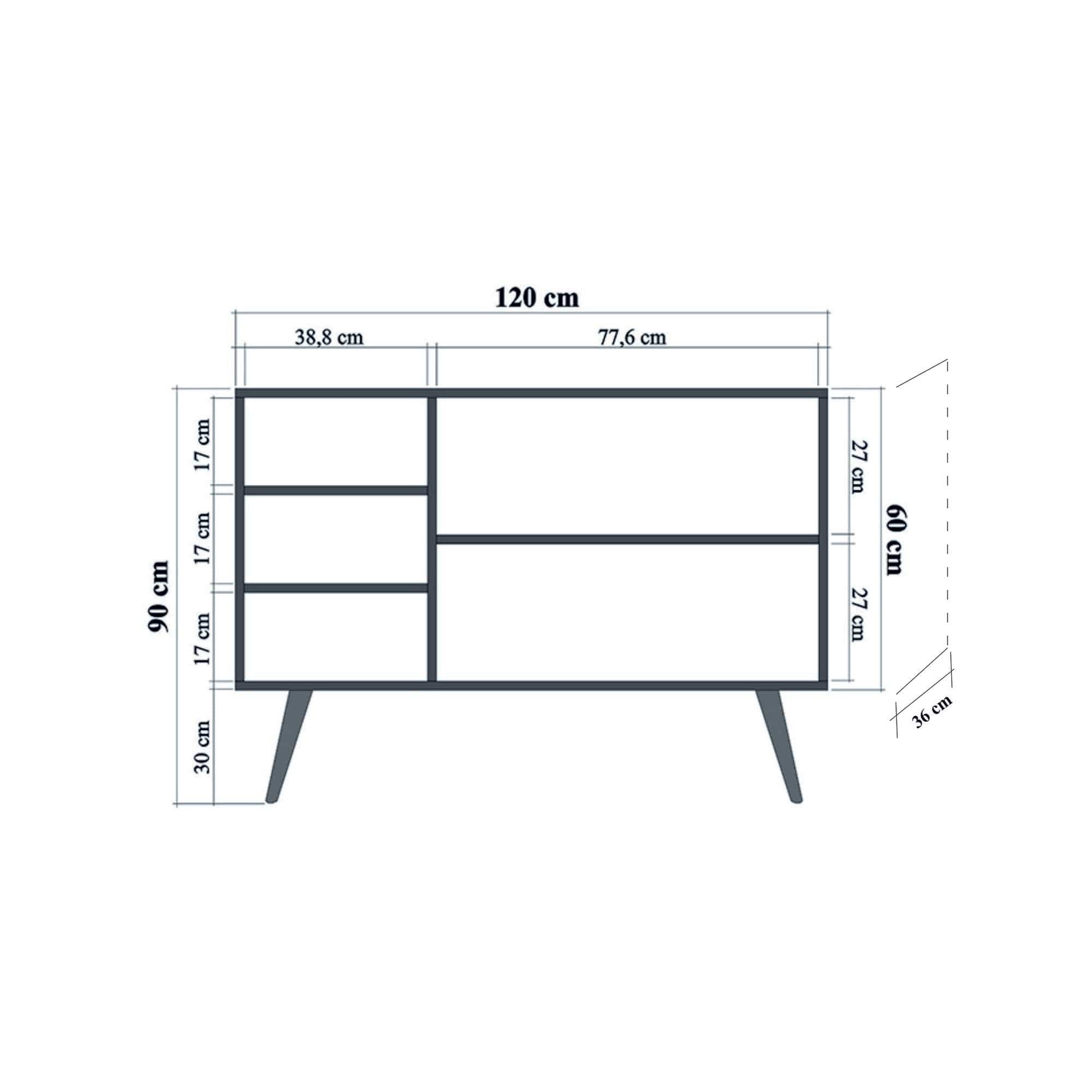 Asir Credenza con 3 ante Mega 121 Quercia