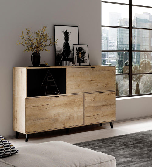 Halmar Credenza con 3 ante Netis KM-1 Quercia