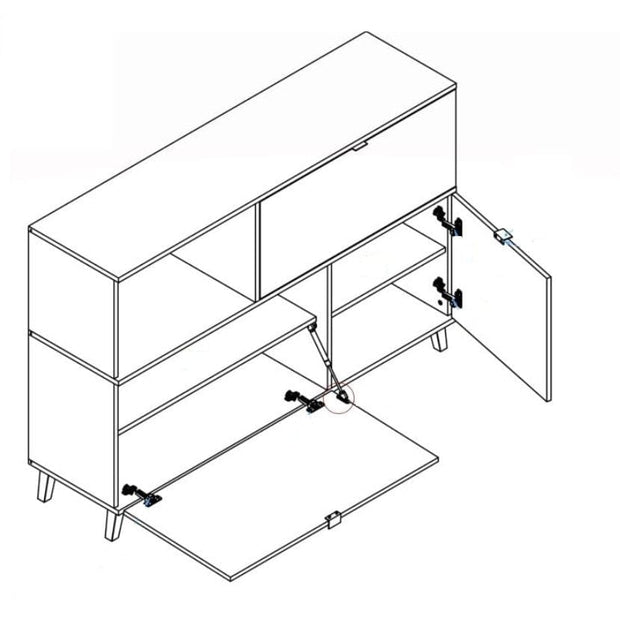 Halmar Credenza con 3 ante Netis KM-1 Quercia