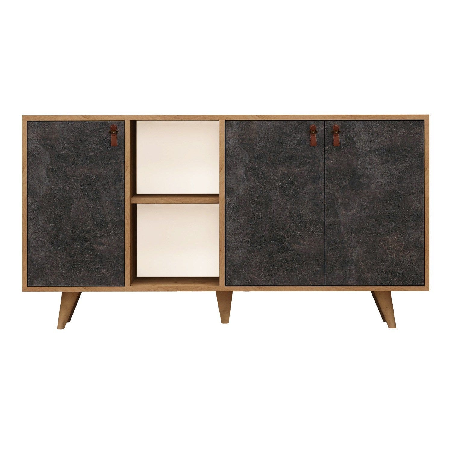 Asir Credenza con 3 ante Planky Grigio