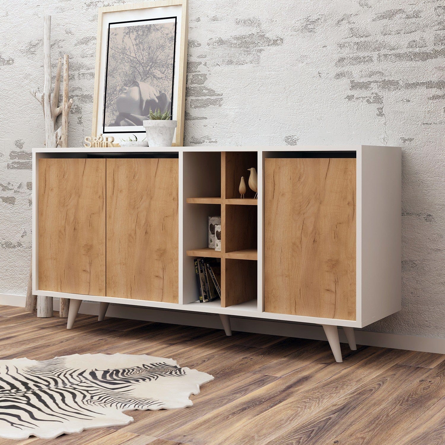 Asir Credenza con 3 ante Prava Quercia