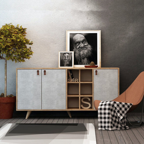 Asir Credenza con 3 ante Prilika Grigio