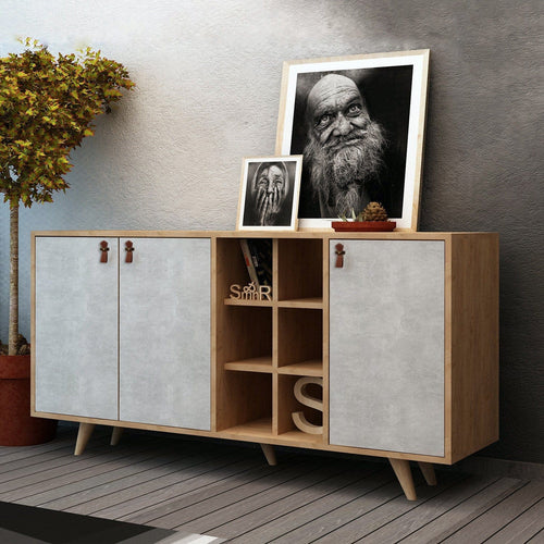 Asir Credenza con 3 ante Prilika Grigio