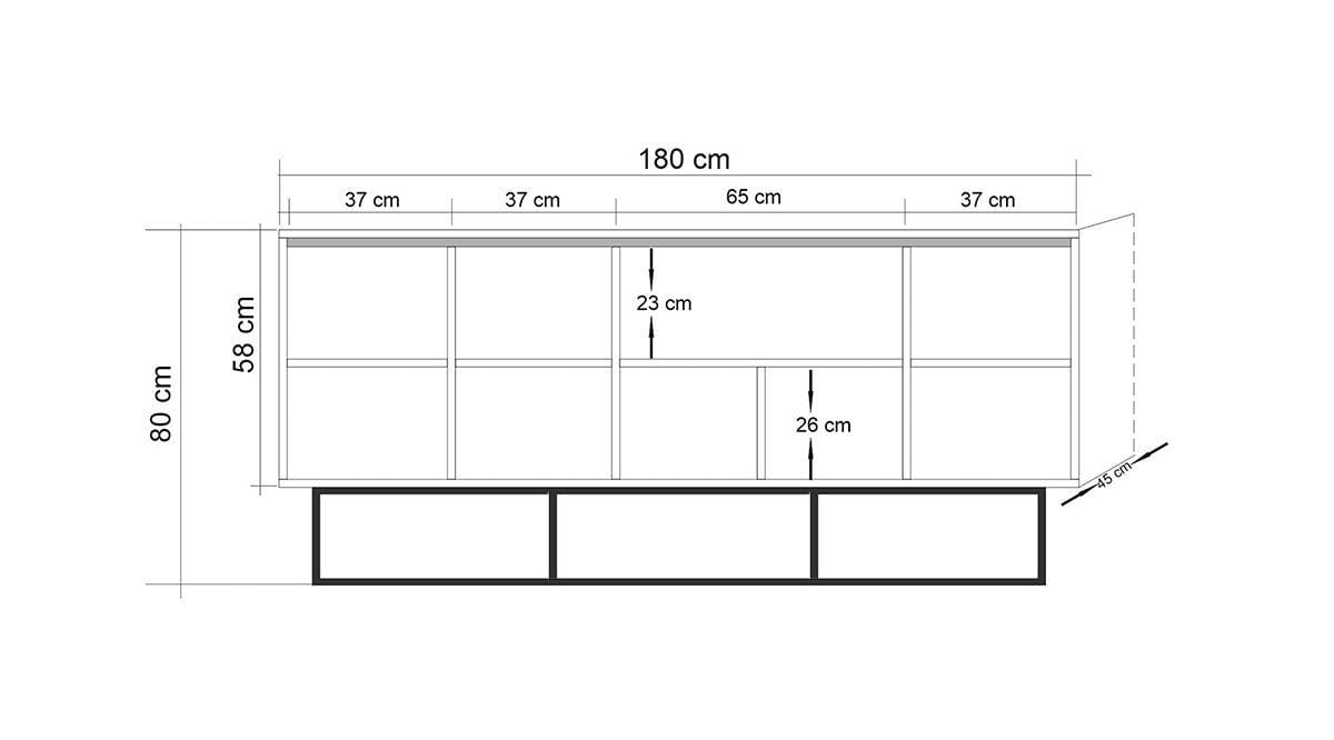 Asir Credenza con 3 ante Quantum 200 Pino