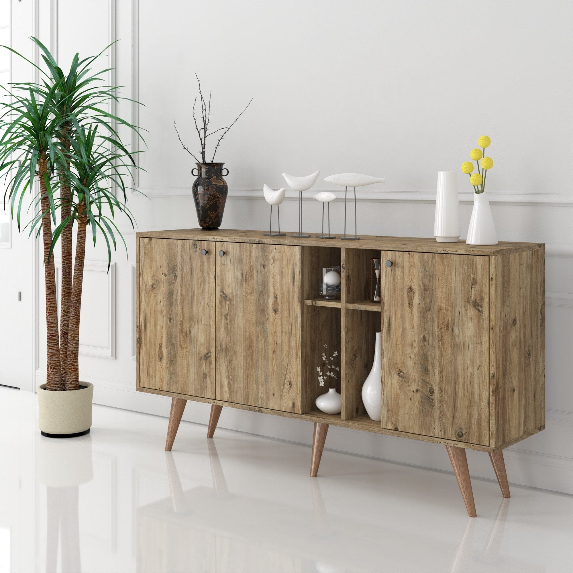 Asir Credenza con 3 ante Risa Pino