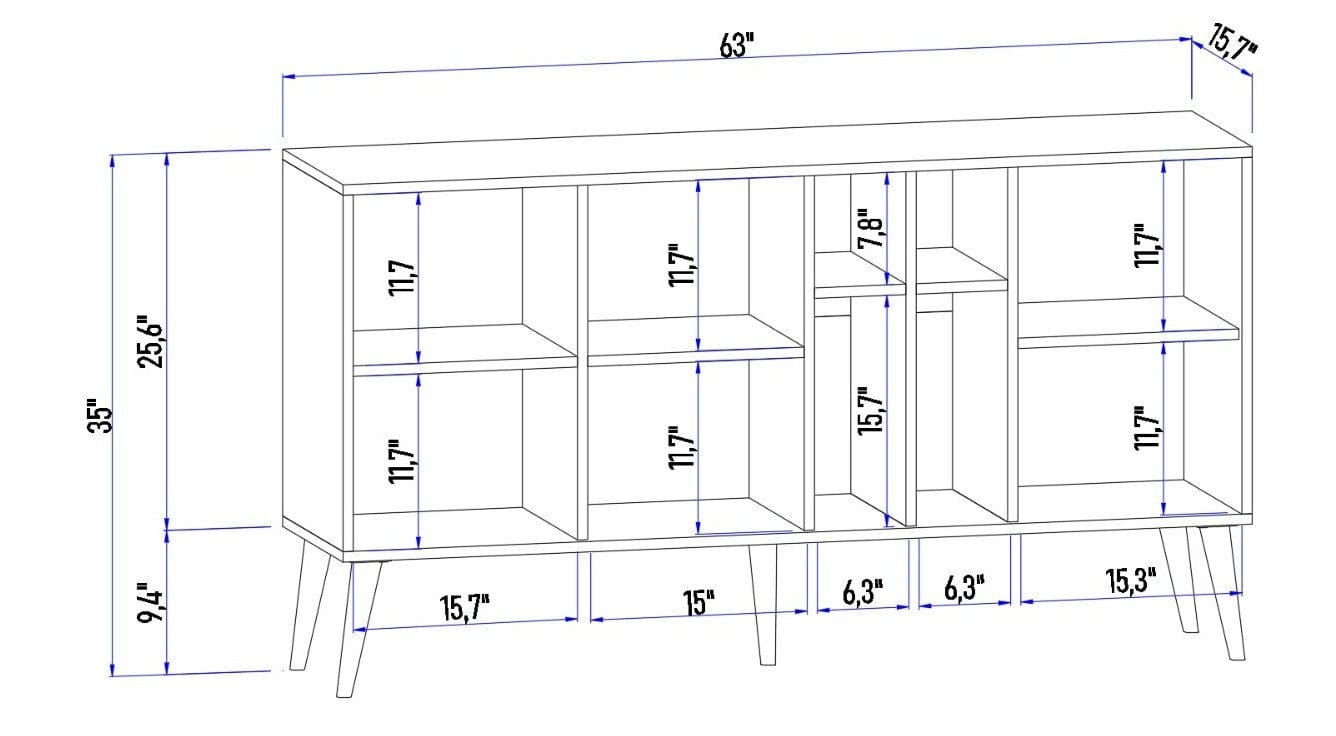 Asir Credenza con 3 ante Risa Pino