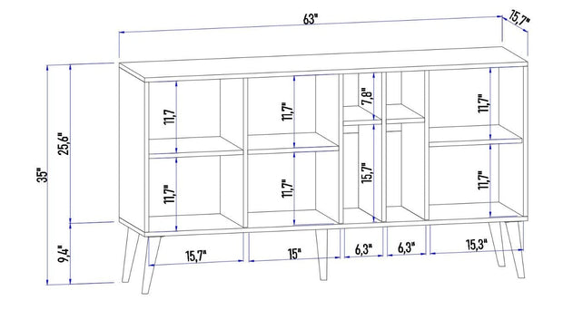 Asir Credenza con 3 ante Risa Pino