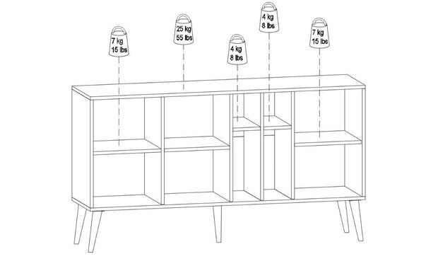 Asir Credenza con 3 ante Risa Pino