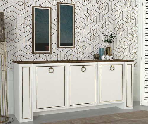 Asir Credenza con 3 ante Sansa Bianco