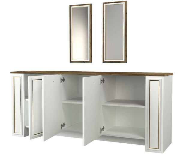 Asir Credenza con 3 ante Sansa Bianco