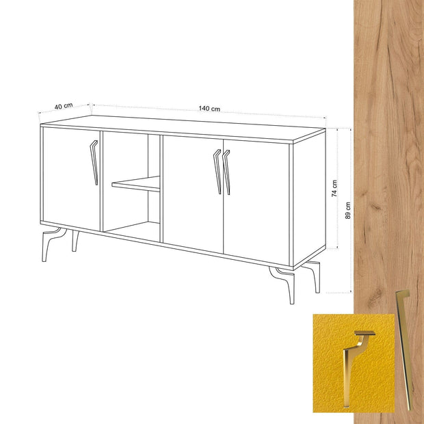 Asir Credenza con 3 ante Suder Quercia