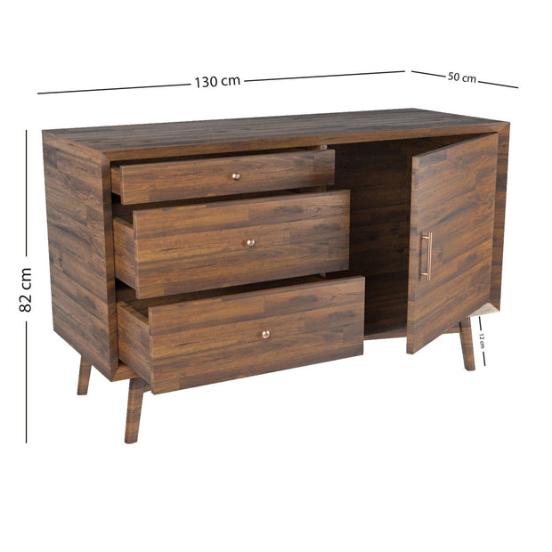 Asir Credenza con 3 cassetti e 1 anta Farina Pino