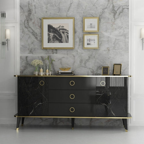 Asir Credenza con 3 cassetti e 2 ante Bien Oro