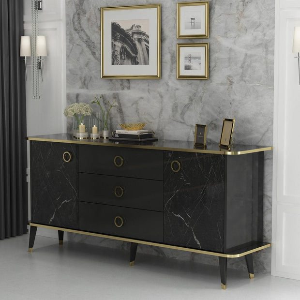 Asir Credenza con 3 cassetti e 2 ante Bien Oro