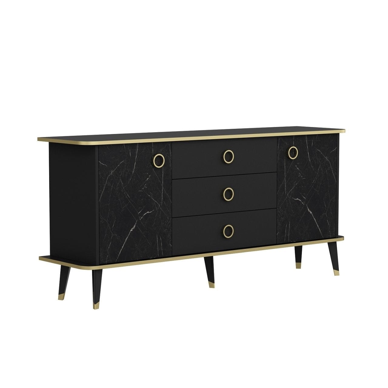 Asir Credenza con 3 cassetti e 2 ante Bien Oro