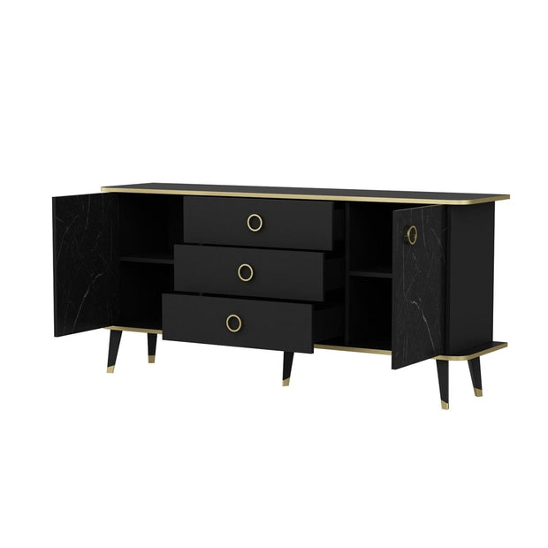 Asir Credenza con 3 cassetti e 2 ante Bien Oro