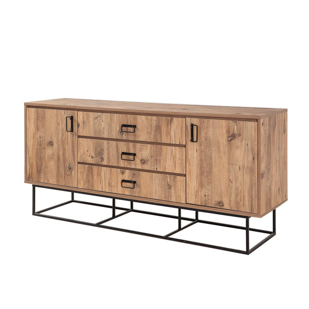 Asir Credenza con 3 cassetti e 2 ante Quantum Pino