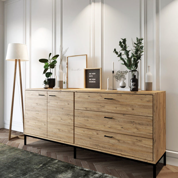 Asir Credenza con 3 cassetti e 2 ante Riga L2003 Quercia