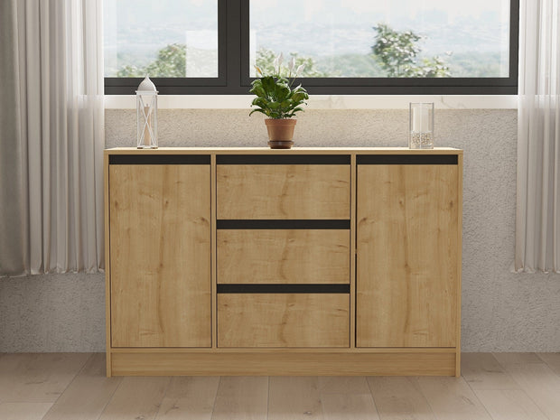 Asir Credenza con 3 cassetti e 2 ante Sadu Quercia