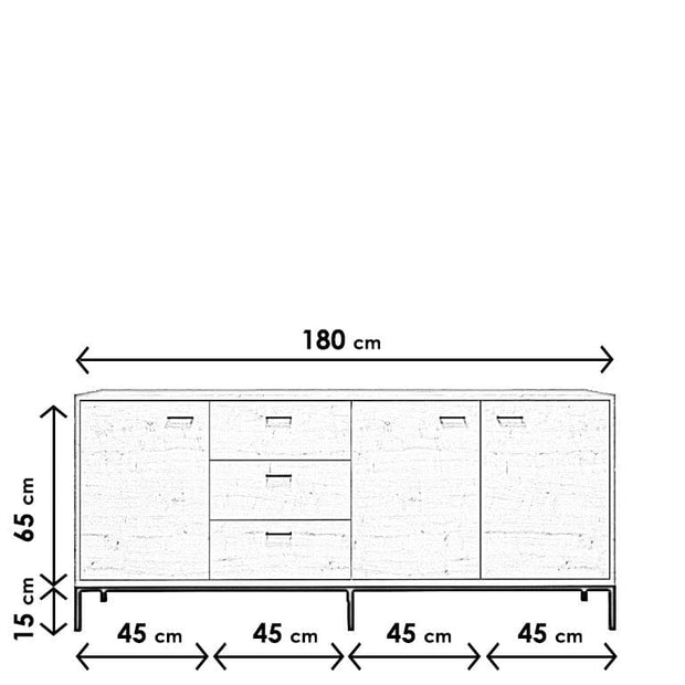 Asir Credenza con 3 cassetti e 3 ante Volgograd L2004 Quercia